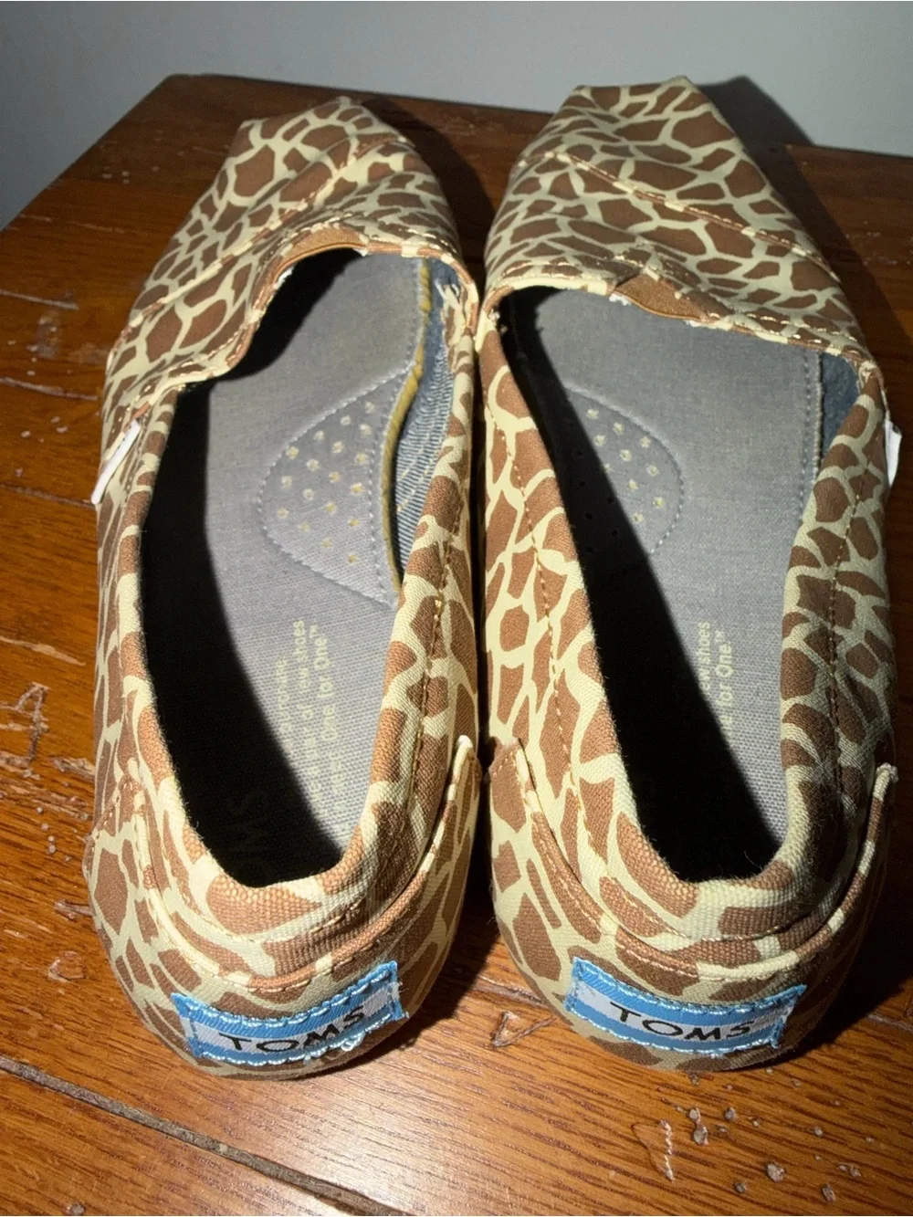 Toms Women’s Brown and Cream Giraffe-Print Espadrilles